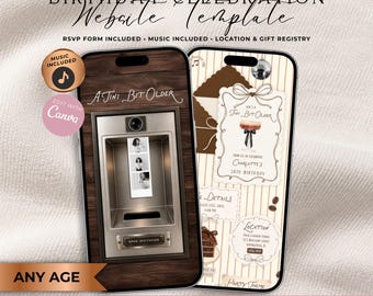 A Tini Bit Older Birthday Website Invitation With RSVP | Espresso Martini Photo Booth Evite | 21st 30th 40th Birthday | Canva Template
