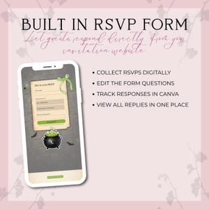 A Baby Is Brewing Halloween Baby Shower Website Invitation With RSVP | Digital Spooky Invite | Editable Canva Template | Music Included