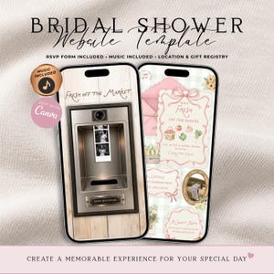 Fresh Off The Market Bridal Shower Website Invitation With RSVP | Photo Booth | Farmers Market Evite | Vintage Interactive Invite