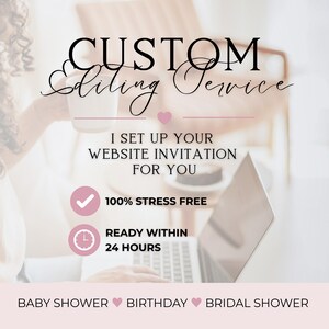 Canva Website Invitation Editing Service | Baby Shower Invite Setup | Done For You RSVP Website Template Customization