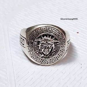 Versace Medusa Ring, 925 Sterling Silver Ring, Statement Ring, Design For Men, Mythology Ring, Ancient Greek Jewelry, Christmas Gift For Her