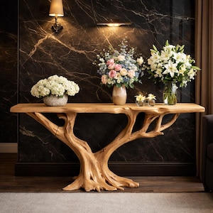 Sculptural Root Wood Console Table