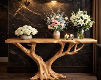Sculptural Root Wood Console Table