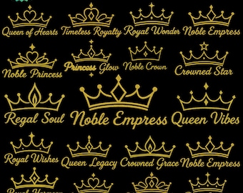 Crown Embroidery Designs, Mini Crown Embroidery Designs Bundle, Royal King Queen Princess Tiara Pack, Prince and Princess Crowns Embroidery