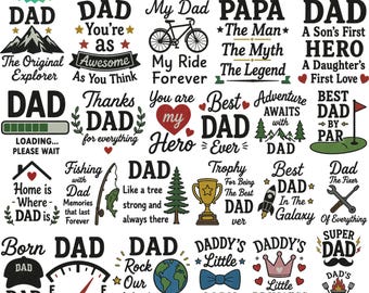 Father's Day Embroidery Design, Dad Embroidery File, Best Dad Ever Stitch Pattern, Machine Embroidery Download, Dad Gift Embroidery Design