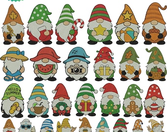 Gnome Embroidery Design, Cute Garden Gnome Pattern, Hand Embroidery PDF, DIY Craft, Nursery Décor, Instant Download