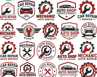 Automotive Repair Logo Embroidery Design, Mechanic Shop Machine Embroidery File, Garage Logo Stitch Pattern, DIY Jacket Patch Logo, Car Logo