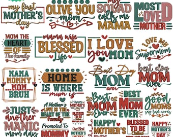 Mother Day Embroidery Design, Mom Quote Stitch File, Floral Mom Gift, Mama Embroidery, Mothers Day Gift Idea, Mothers Day Embroidery File