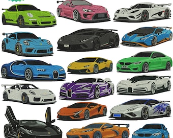 Car Embroidery Design, Vehicle Embroidery File, Auto Embroidery Pattern, Machine Embroidery Design, Instant Download, Car Lover Gift