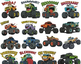 Monster Truck Embroidery Design, Truck Applique, Boys Embroidery File, PES DST EXP, Instant Download, Kids Shirt Design, Monster Truck