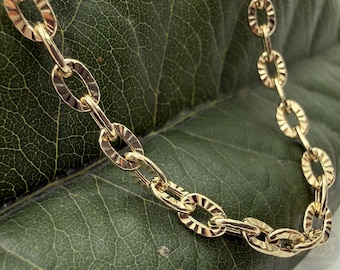 14k Gold Bracelet: 4mm Diamond Cut Cable Chain Wrist Jewelry