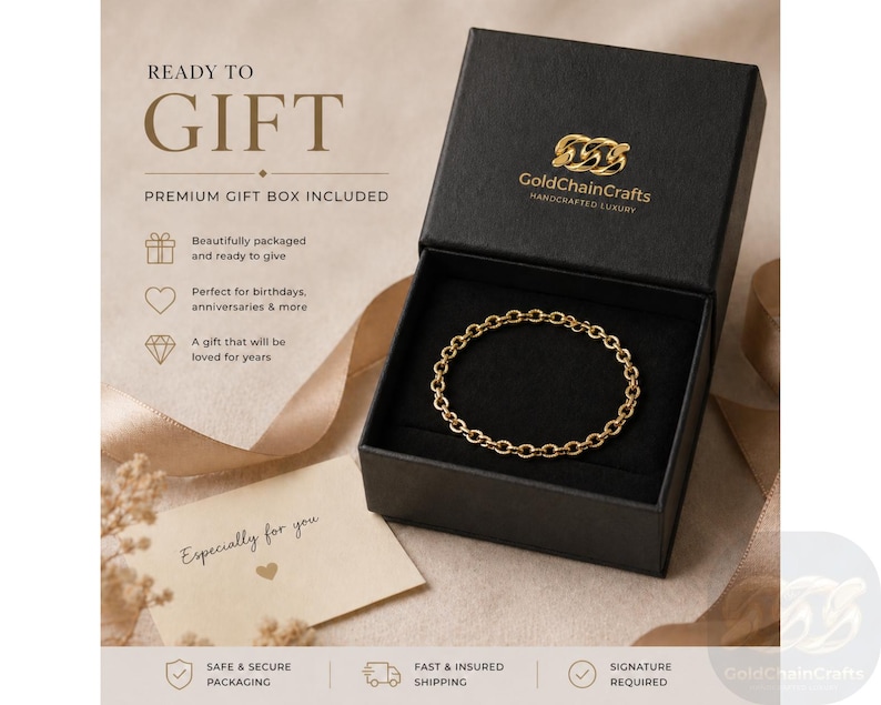 14k Solid Gold Bracelet: 4mm Diamond Cut Cable Chain Wrist Jewelry