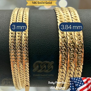 14 kt massief gouden Cubaanse schakelarmband | Miami kinketting polssieraden