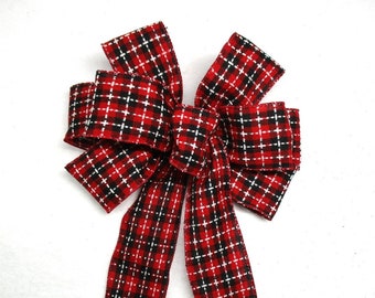 Buffalo Plaid Christmas Bow: Red and Black Wreath Decor