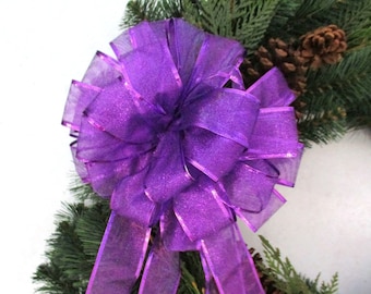 Purple Bow, Christmas Bow, Wreath Bow