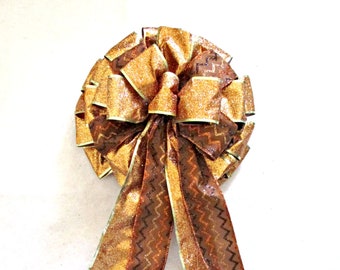 Brown Bow / Bronze Bow / Halloween Bow / Copper Bow / Christmas Bow / Fall Bow / Autumn Bow