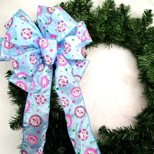 Blue Bow / Snowman Bow / Pink & Blue Bow / Christmas Bow / Wreath Bow