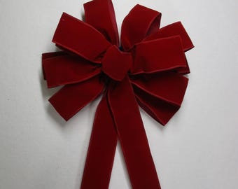 Waterproof Red Velvet Christmas Bow: Outdoor Wreath Decor