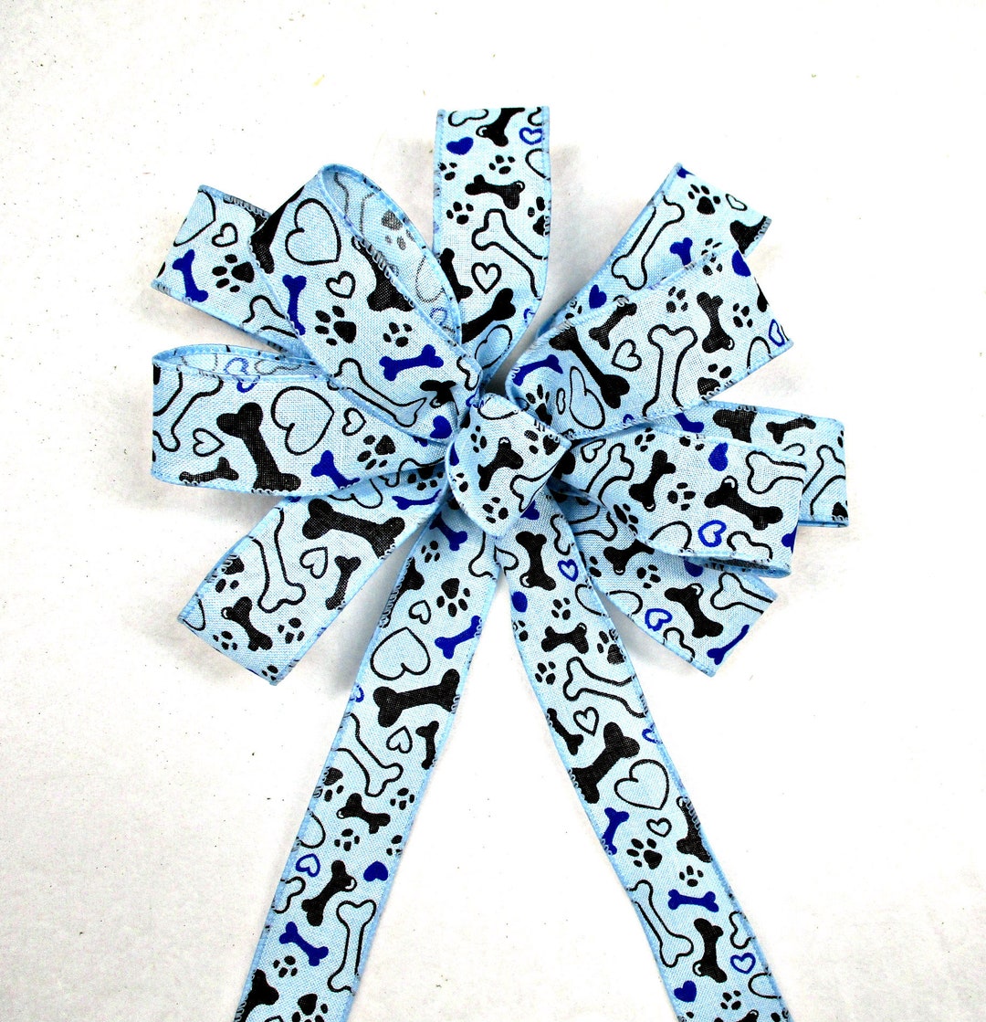 Dog Bow / Dog Bone Bow / Paw Print Bow / Blue Bow / Pink Bow / Puppy