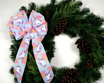 Unicorn Wreath Bow: Pink & Blue Birthday Party Decor