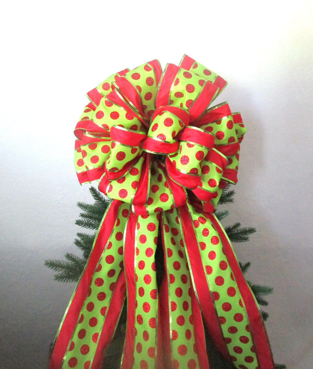 Extra Large Tree Topper Bow / Tree Topper Bow / Christmas Bow Etsy