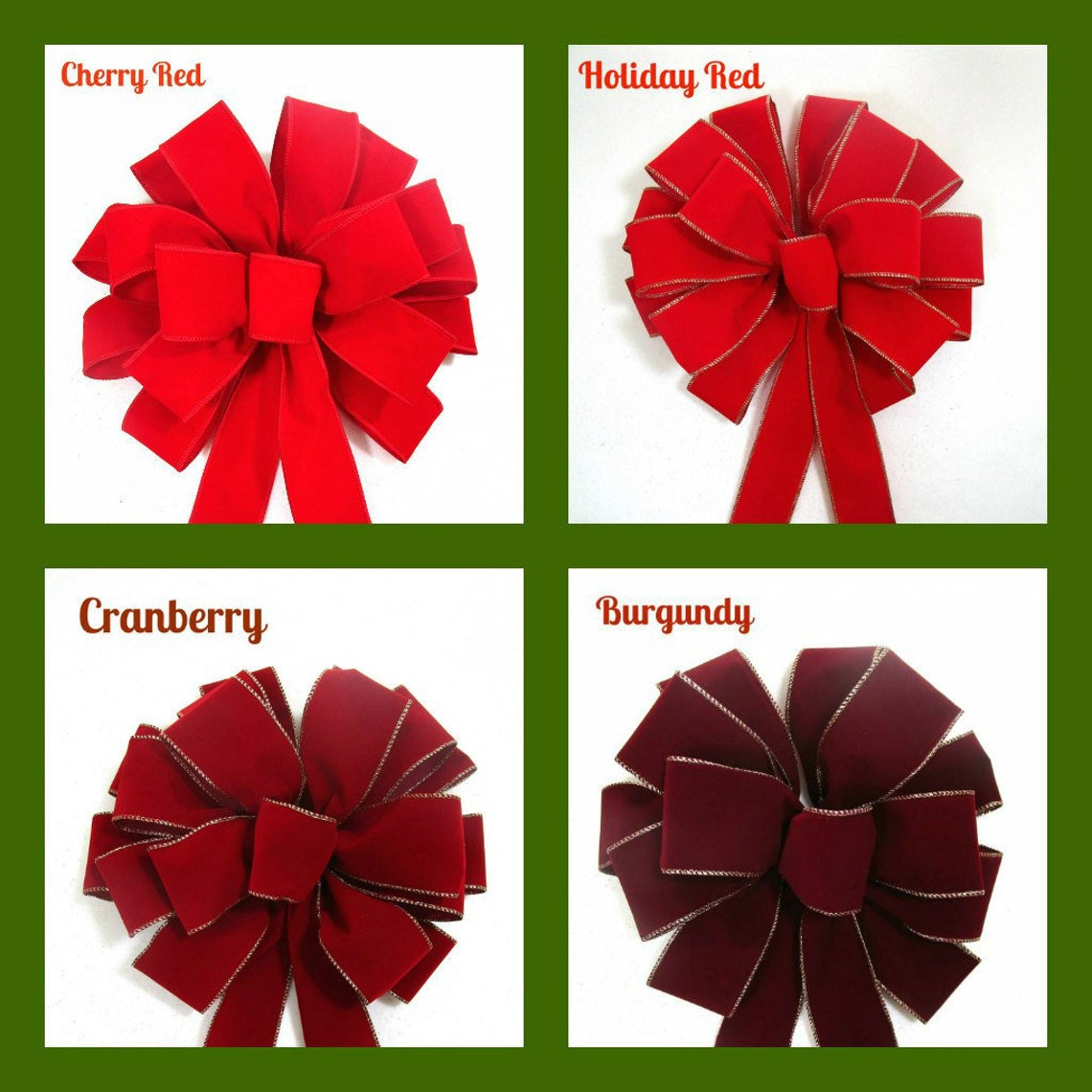 WATERPROOF Bow / Outdoor Bow / Red Velvet Bow / Christmas Bow - Etsy