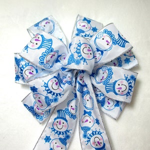 Christmas Bow / Wreath Bow / Blue Bow / Snowman Bow / Turquoise Bow