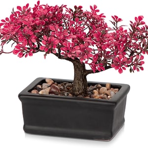 Rosa Faux Bonsai Baum - Wacholder-Baum in Blumentopf