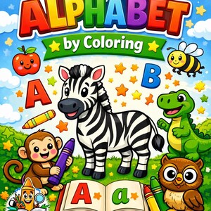 Alphabet Coloring Book for Little Hands • Thick Lines, Simple Objects (Printable)
