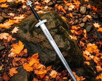 Espada vikinga del rey Ragnar Lothbrok hecha a mano: réplica nórdica auténtica elaborada artesanalmente, perfecta para coleccionistas y ocasiones especiales.