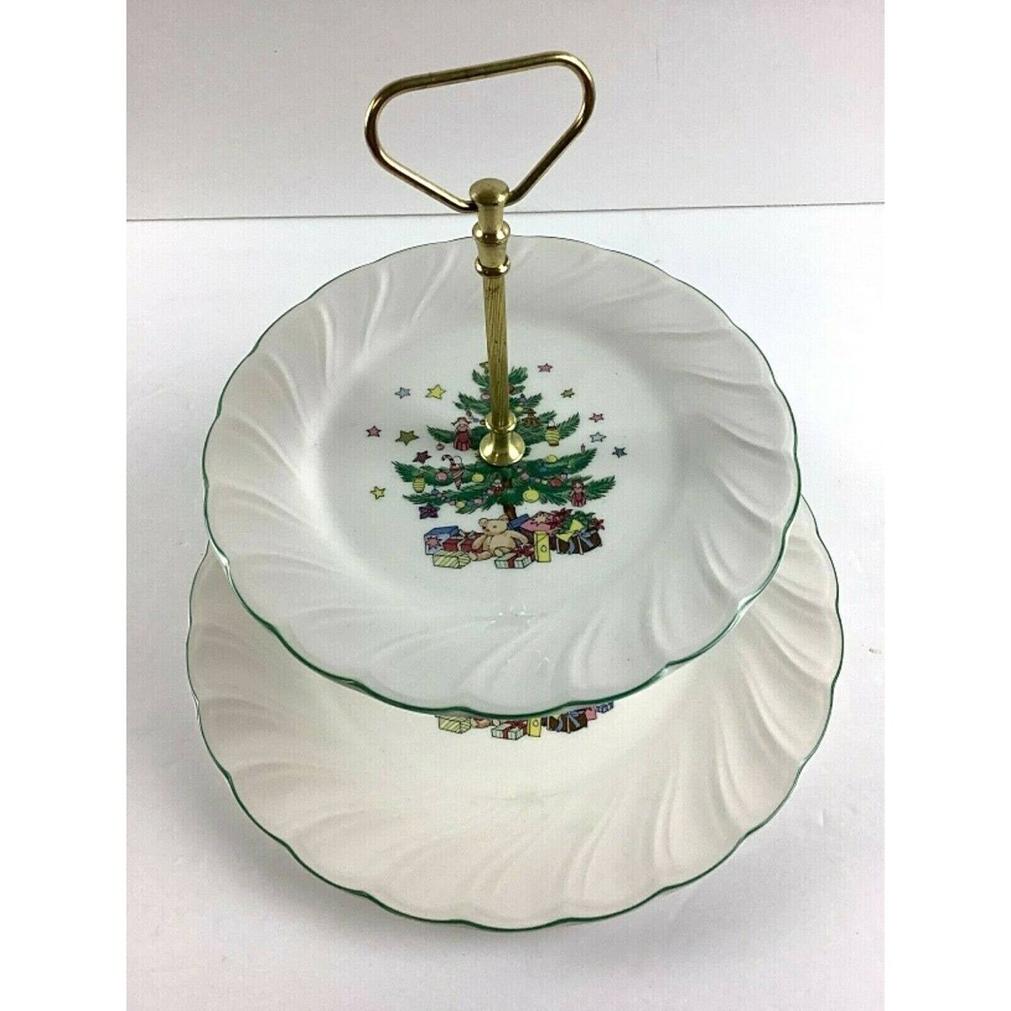 Nikko Christmas happy holidays 2 tier candy dish / tray Japan Etsy