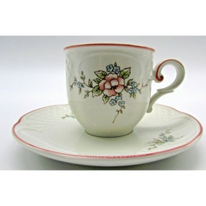 Villeroy and Boch trellis flower demitasse cup and saucer Danbury mint Germany