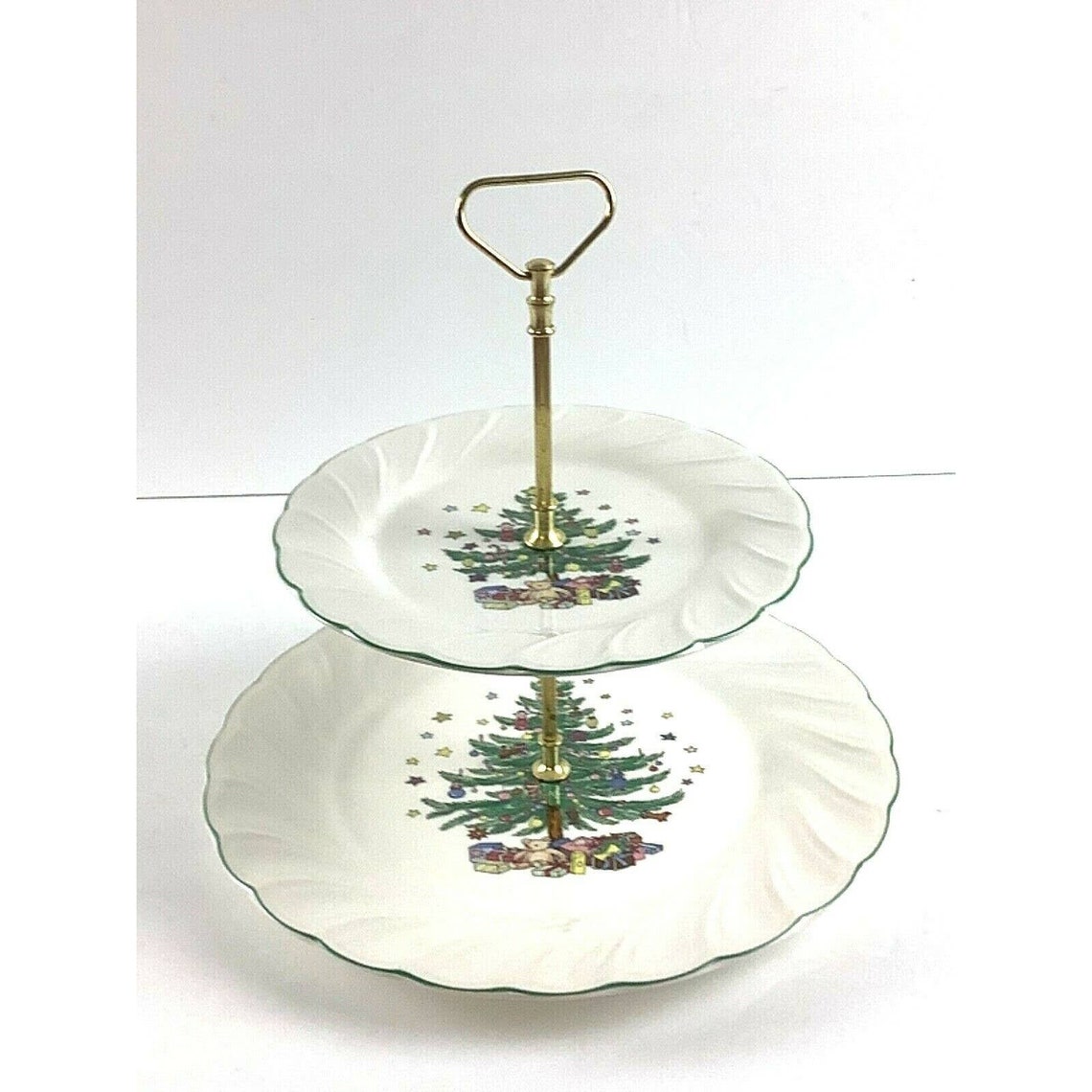 Nikko Christmas happy holidays 2 tier candy dish / tray Japan Etsy