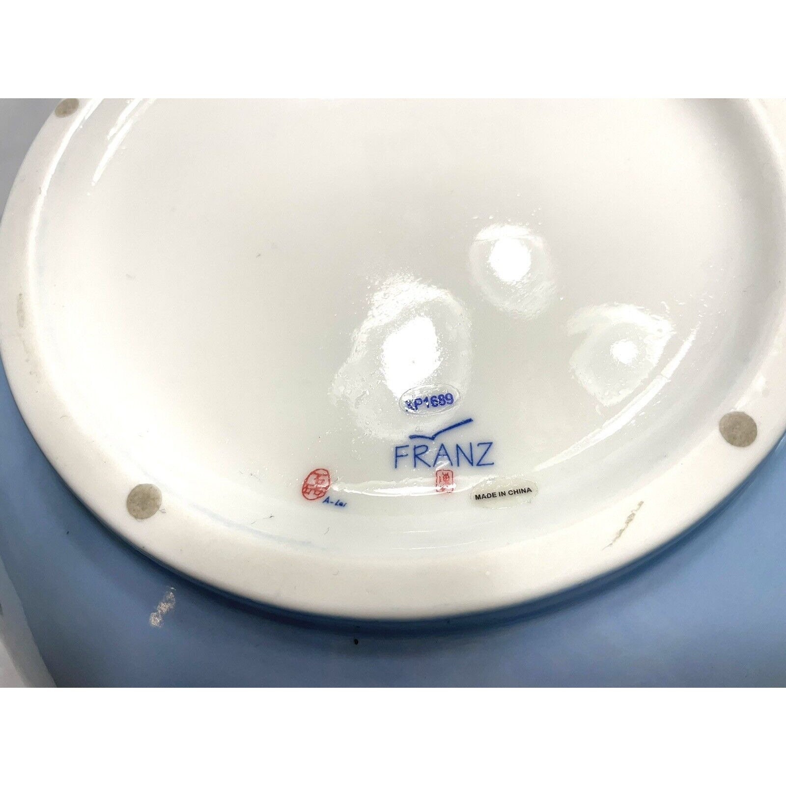 Franz Porcelain Amphibia Frog and Lily Pads Large 3D Center Bowl Vase