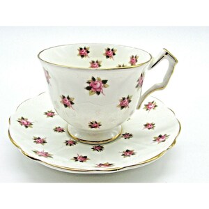 Aynsley chintz small pink flowers cup and saucer fine English bone china England