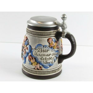 Gerz beer stein children sleeping old man angels Germany