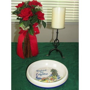 Louisville Stoneware Deep Dish Pie Plate Pan Baked by Edythe made in Kentucky 9&quot;