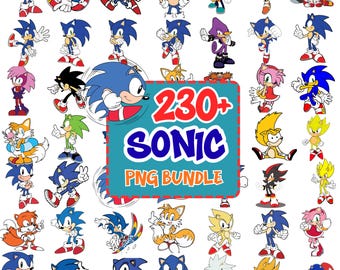 Pacote de imagens PNG do Sonic The Hedgehog, Sonic Adventure, gráficos de desenho animado, adesivos (download digital)