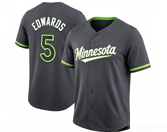 Designed Anthony Edwards Embroidery Name&Number Baseball Jerseys Game Day Gift