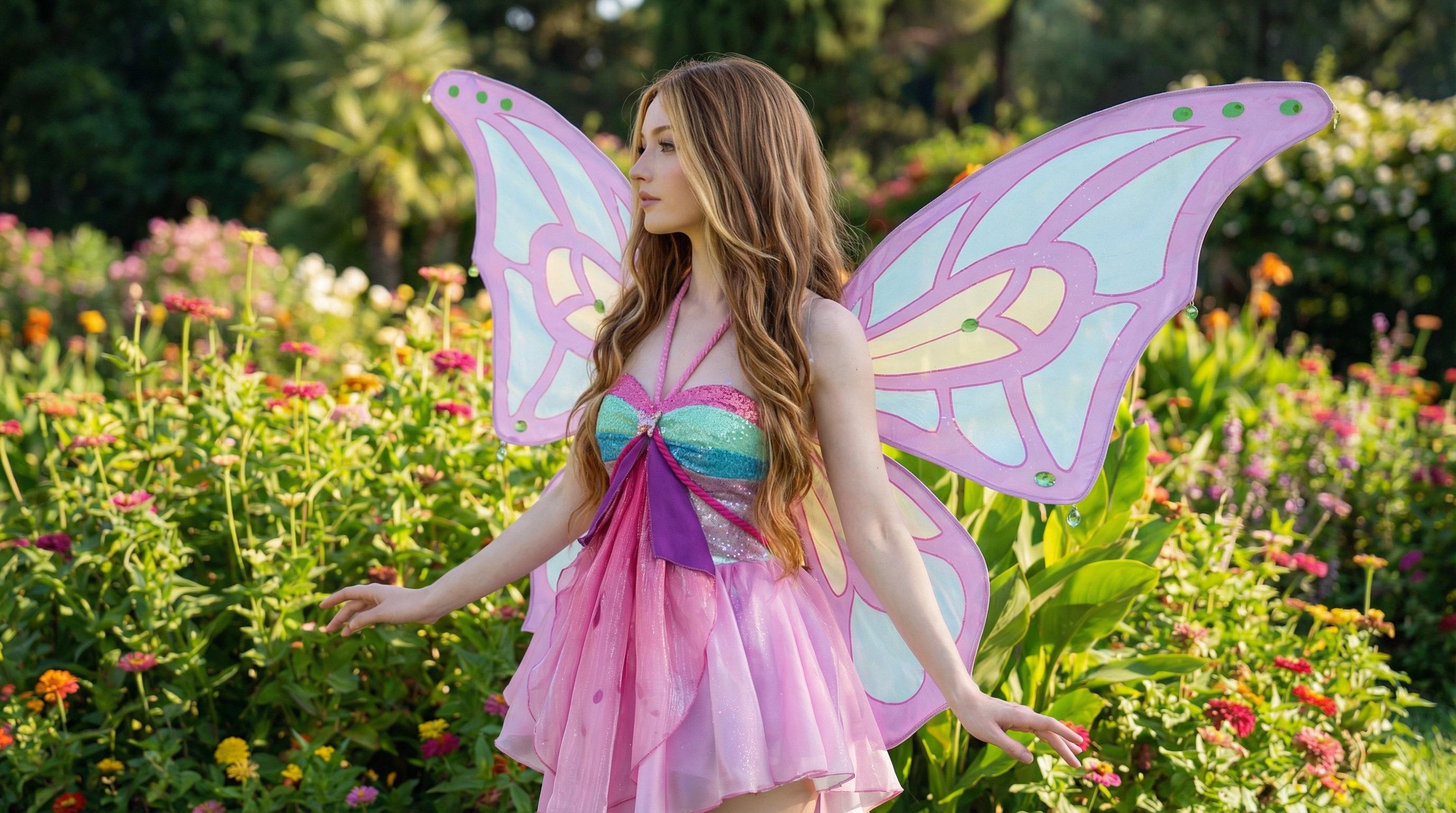 winx fairy dress S-3XL INSTOCK Uwowo Bloom Princess Wings Fairy Club Cosplay Costumes –  Uwowo Cosplay main image 1