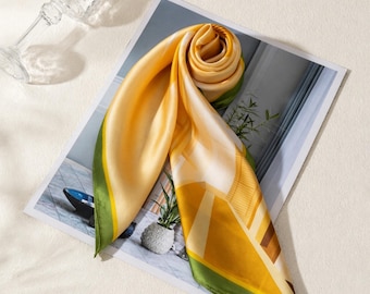 Personalized Luxury Mulberry Silk Scarf for Women, 100% Mulberry Silk Satin Scarf High-End Elegant Gift for Women