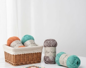 Soft Brushed Cotton Acrylic Yarn – Medium Weight for Knitting, Crochet Projects