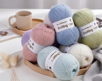 Snowflake Yarn 125g Soft Wool Blend Yarn, Fluffy Knitting & Crochet Yarn for Scarf Hat Sweater, 3mm DIY Craft Yarn, Cozy Fuzzy Fiber.