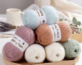 Soft Snowflake Wool Blend Yarn, Fluffy Knitting Crochet Fiber (125g)