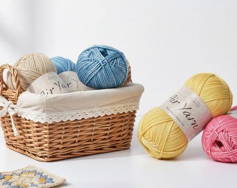 Soft Brushed Acrylic Cotton Yarn 70g – Medium Weight Crochet Yarn for Scarf Knitting, Fluffy DIY Yarn for Handmade Projects.