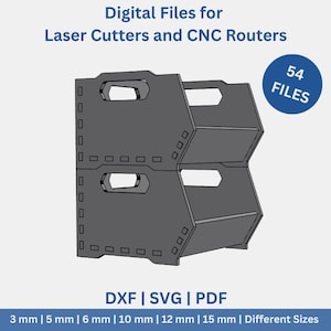 Finger Joint Organizer Box (svg dxf pdf) | CNC Laser Cut File | Different Sizes