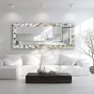 Rectangle glass mirror designed for living room, entryway, hallway, bedroom, console, or vanity area
