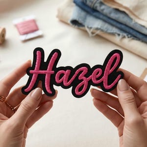 Toppa personalizzata con nome ricamato in 3D, etichette termoadesive personalizzate per zaini, giacche e cappelli