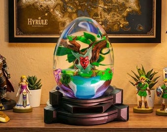 Legend of Zel.da Hyrule Diorama Resin Egg Lamp, Breath of the Wild Table Decor, Gamer Gift, Handmade Desk Art