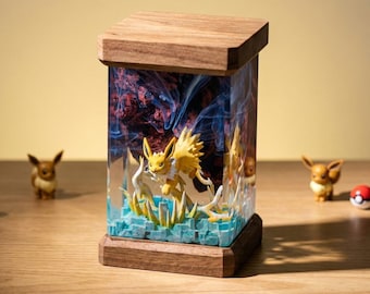 Poke Resin Lamp Collection, Custom Anime Epoxy Night Light, Multi Type Diorama, Gamer Desk Decor, Unique Anime Fan Gift
